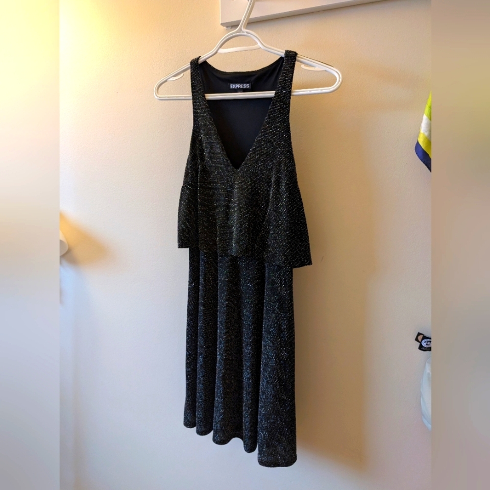 Express Black Glitter Dress